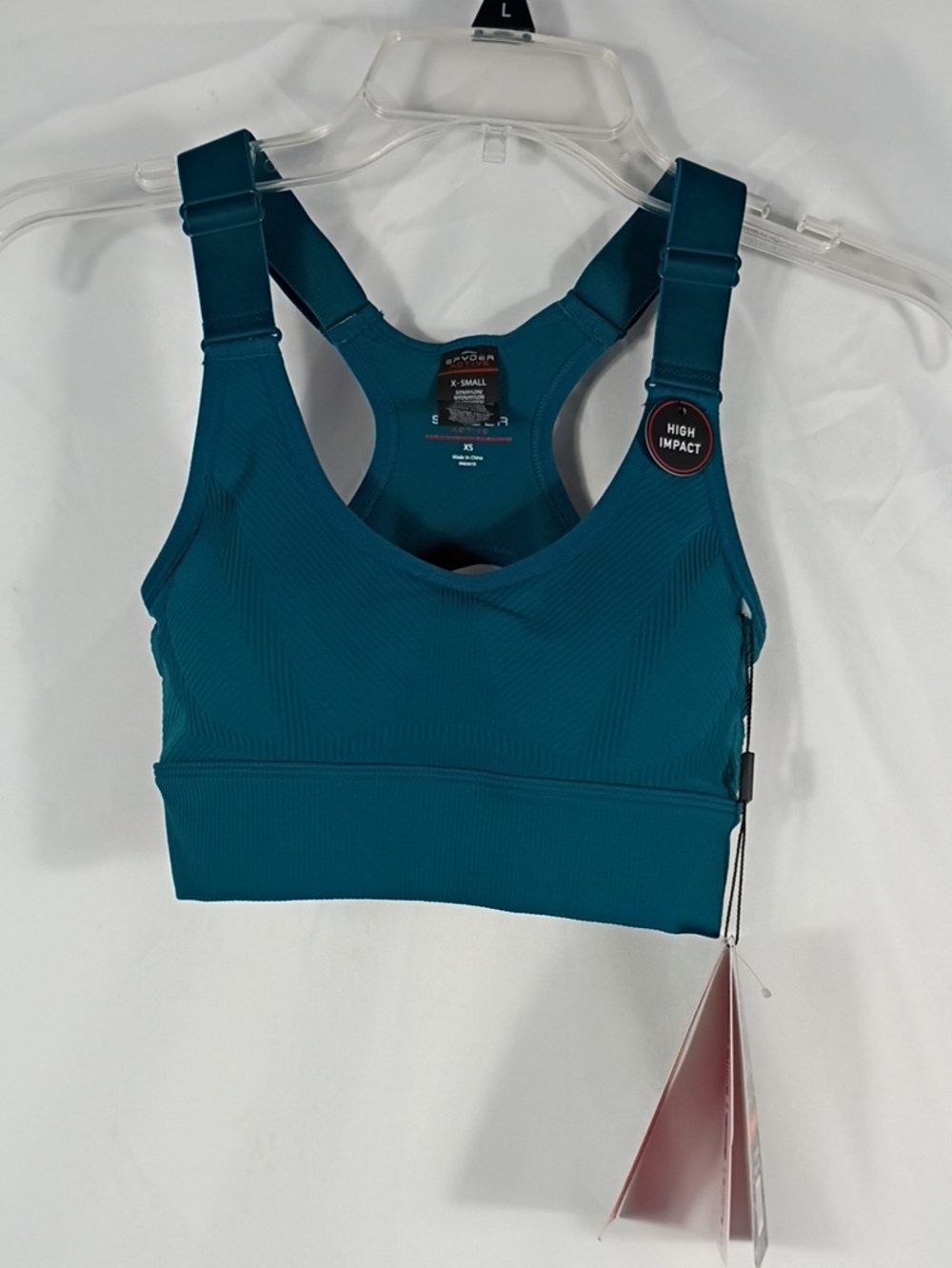 NWT Spyder Active Teal Lake Seamless High Impact Sports Bra Size XS Active wear